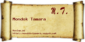 Mondok Tamara névjegykártya